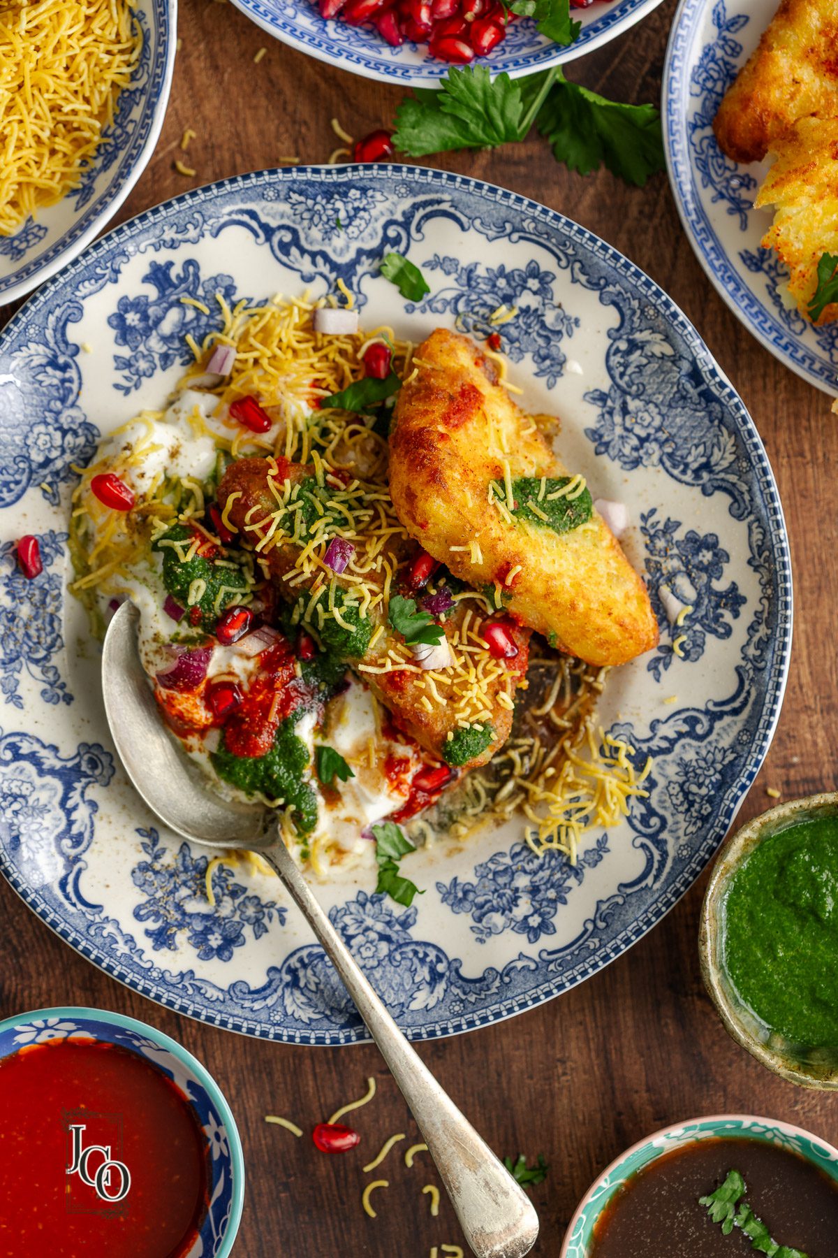 Chaat served in a plate.