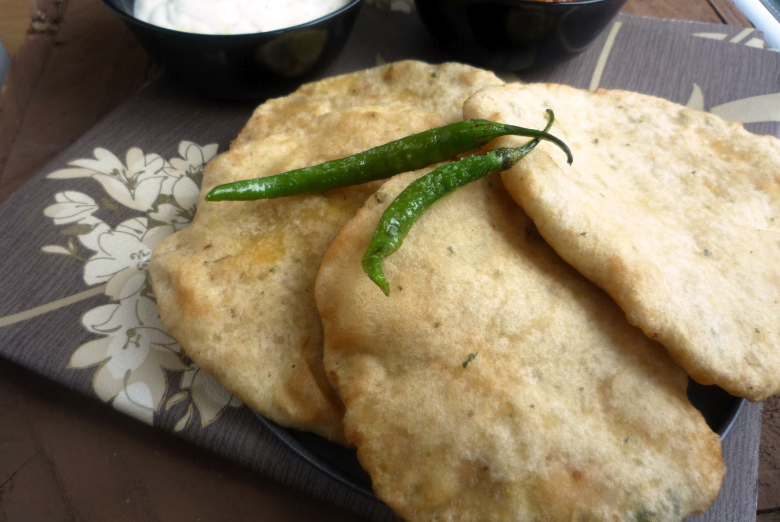 Aloo Bhathure placed on a plate