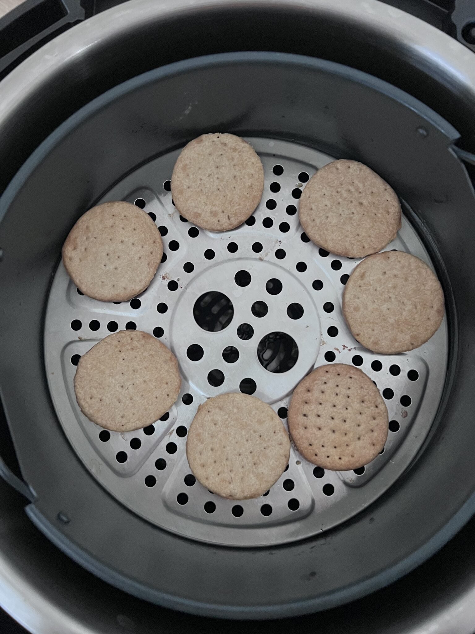 air fried papdi ready to use in papdi chaat in the air fryer basket