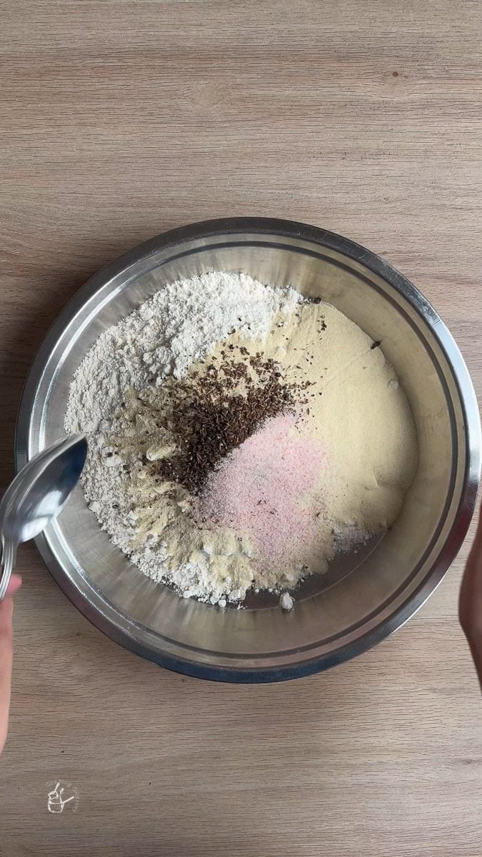 mixed flours and spices in a plate
