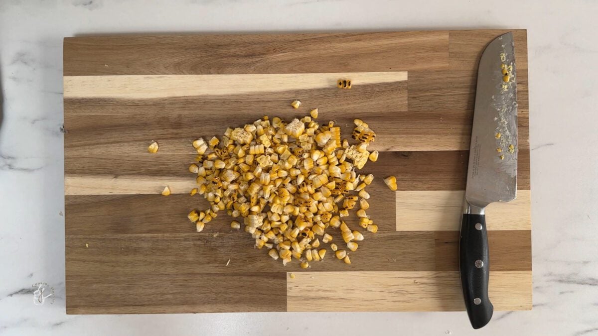 corn kernals removed from the corn on the cob