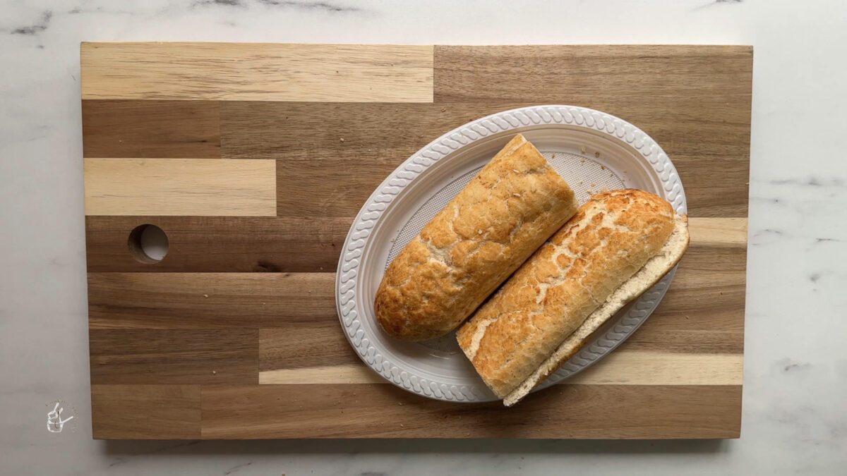 two small french bread on a plate
