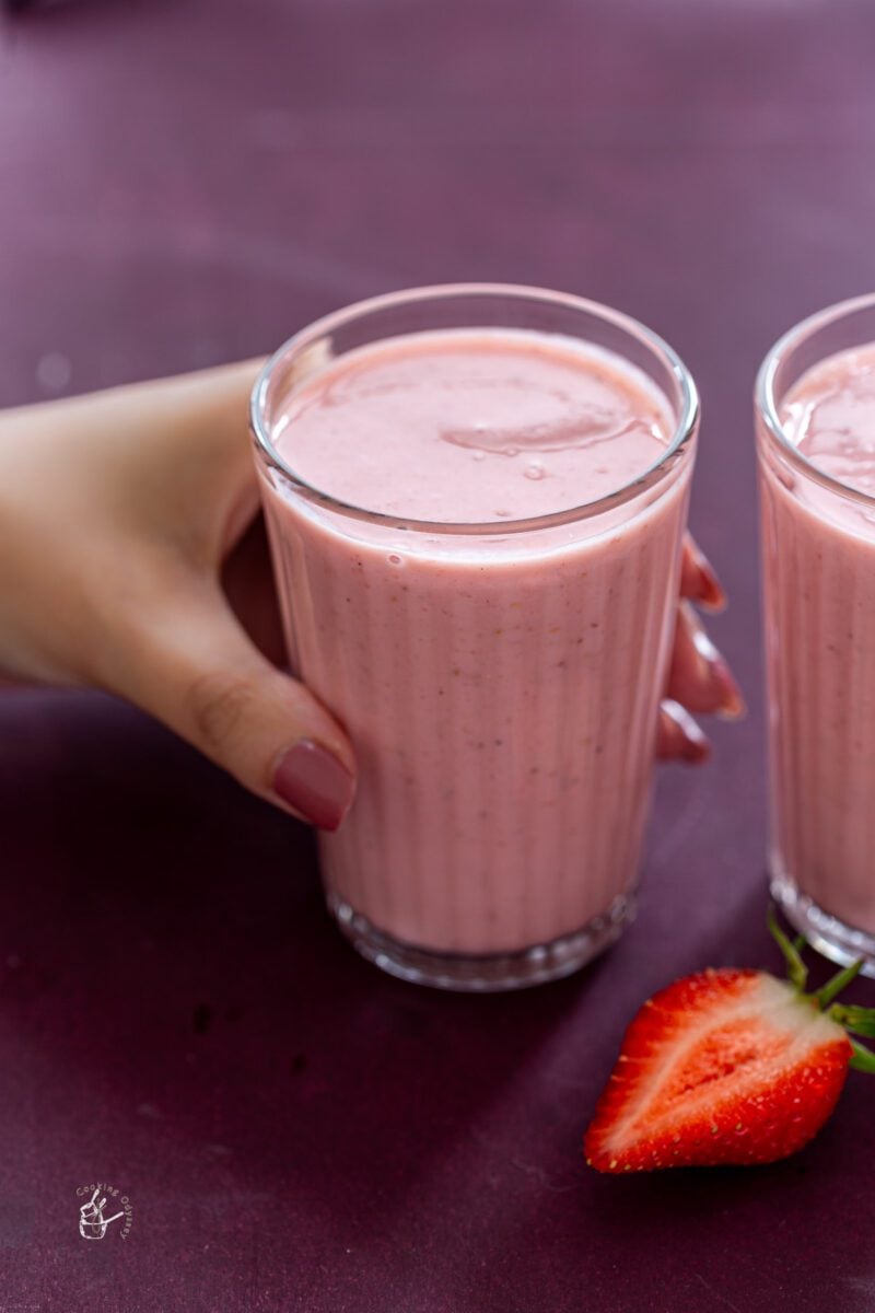 Strawberry Lessi Strawberry Lassi (4 easy ingredients) | J Cooking Odyssey
