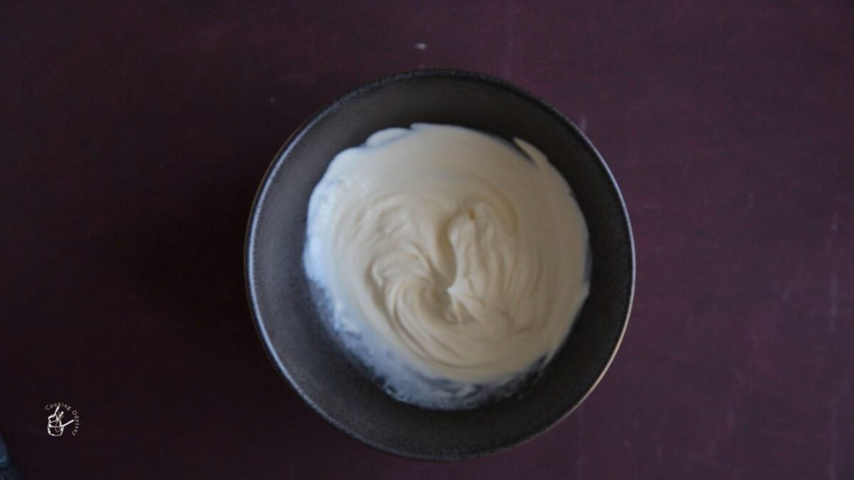whipped cream in the bowl