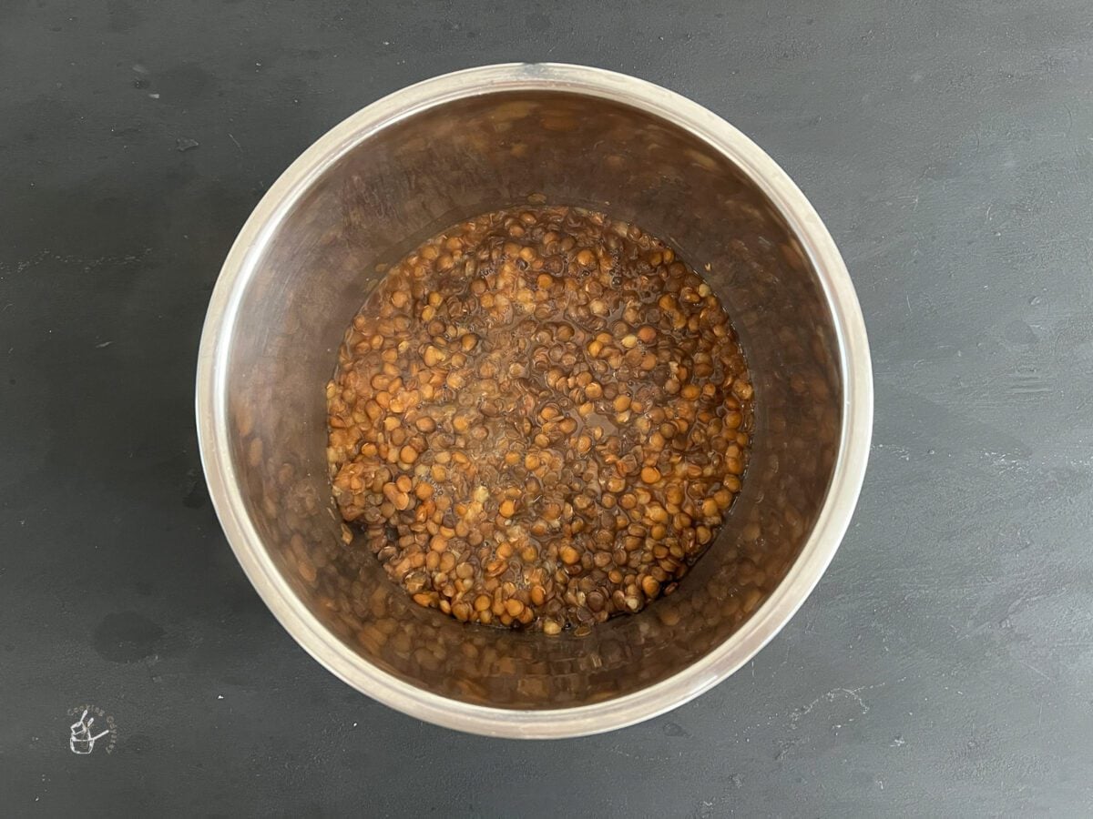 boiled green lentils in the instant pot.