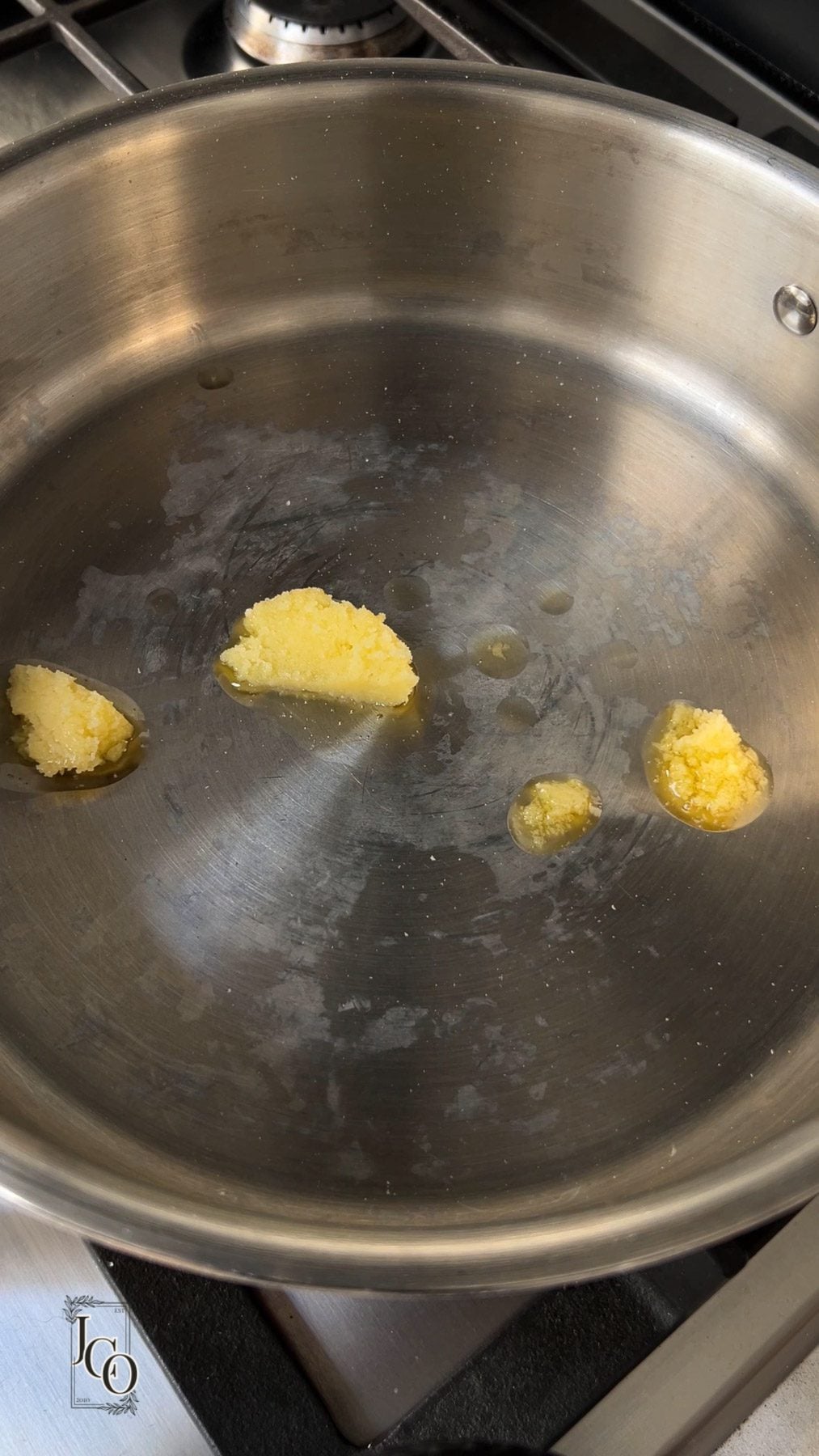 Ghee added to the pan.