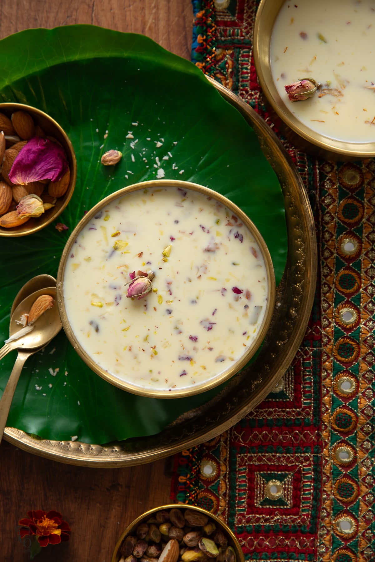 Basundi served in a decorative bowl.